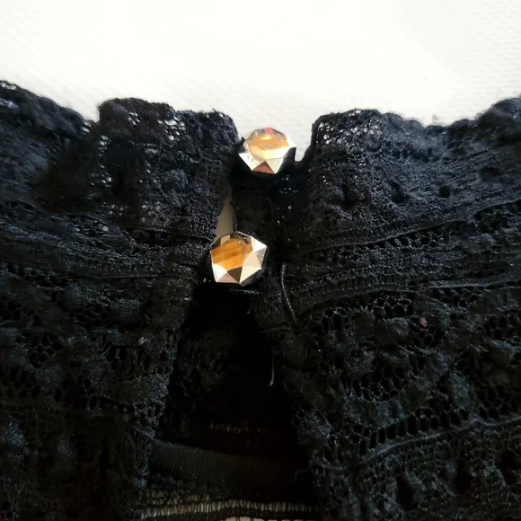 2360 * Guess Sleeveless Lace Overlay Dress Black Size 10 - Picture 6 of 8